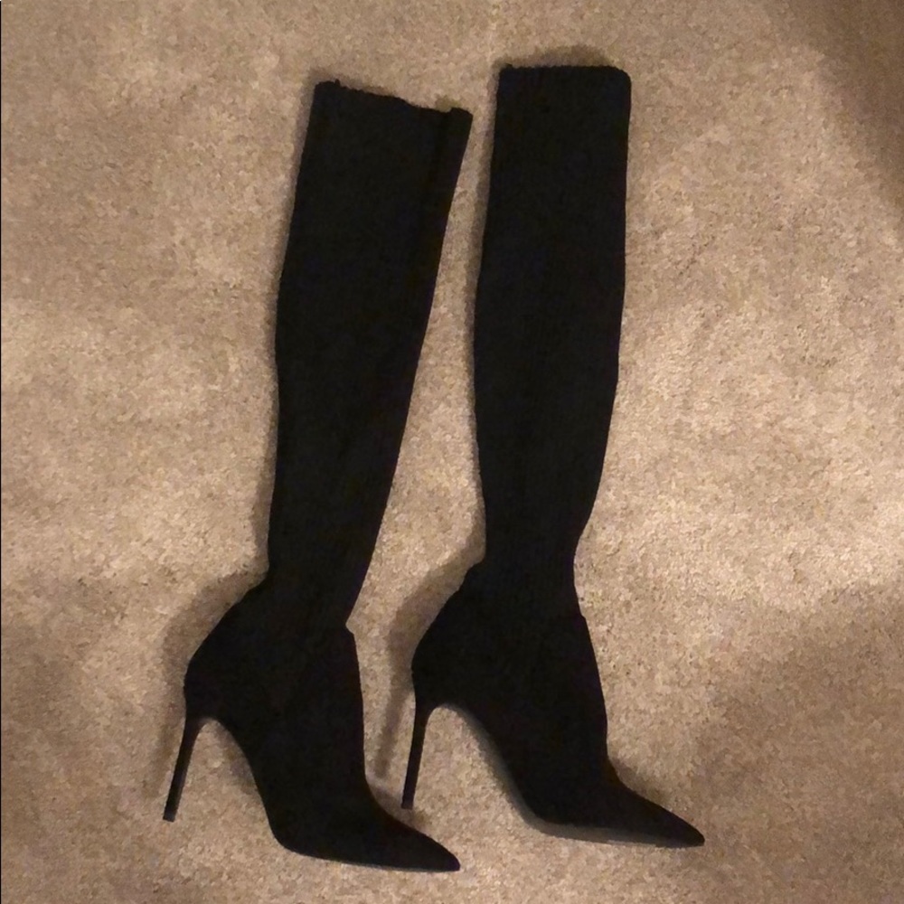 Zara over-the-knee black boots, sz9.5, NEVER WORN